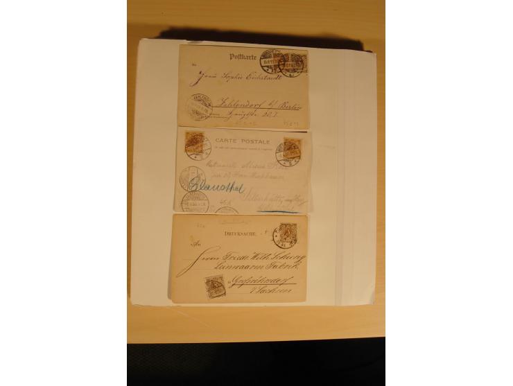 1872/1915 (ca.), sehr interessanter gestempelter Posten mit vielen schönen Briefstücken und einigen Briefen, dabei sehr viele