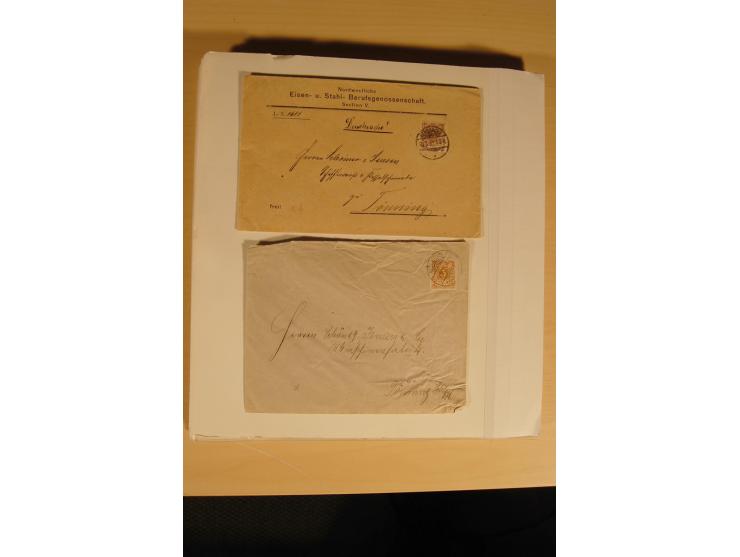 1872/1915 (ca.), sehr interessanter gestempelter Posten mit vielen schönen Briefstücken und einigen Briefen, dabei sehr viele
