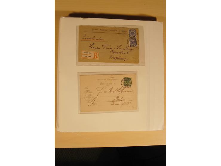 1872/1915 (ca.), sehr interessanter gestempelter Posten mit vielen schönen Briefstücken und einigen Briefen, dabei sehr viele