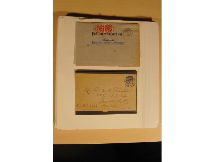 1872/1915 (ca.), sehr interessanter gestempelter Posten mit vielen schönen Briefstücken und einigen Briefen, dabei sehr viele