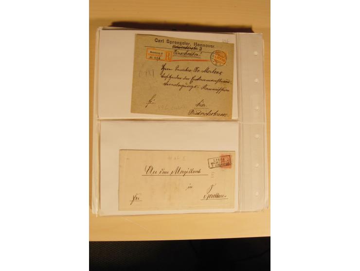 1872/1915 (ca.), sehr interessanter gestempelter Posten mit vielen schönen Briefstücken und einigen Briefen, dabei sehr viele