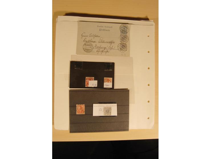 1872/1915 (ca.), sehr interessanter gestempelter Posten mit vielen schönen Briefstücken und einigen Briefen, dabei sehr viele