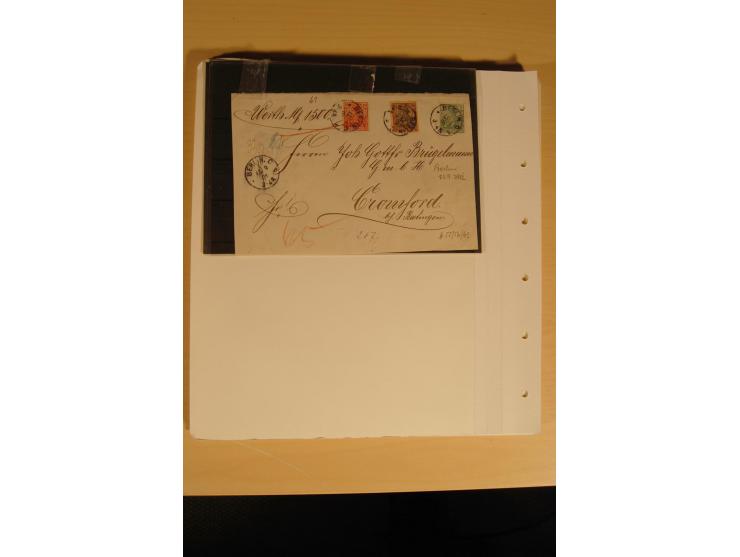 1872/1915 (ca.), sehr interessanter gestempelter Posten mit vielen schönen Briefstücken und einigen Briefen, dabei sehr viele