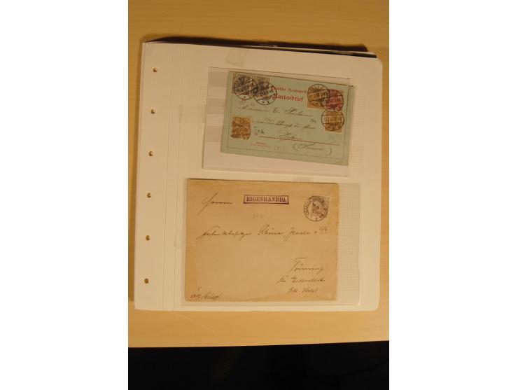 1872/1915 (ca.), sehr interessanter gestempelter Posten mit vielen schönen Briefstücken und einigen Briefen, dabei sehr viele