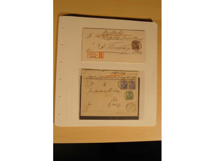 1872/1915 (ca.), sehr interessanter gestempelter Posten mit vielen schönen Briefstücken und einigen Briefen, dabei sehr viele
