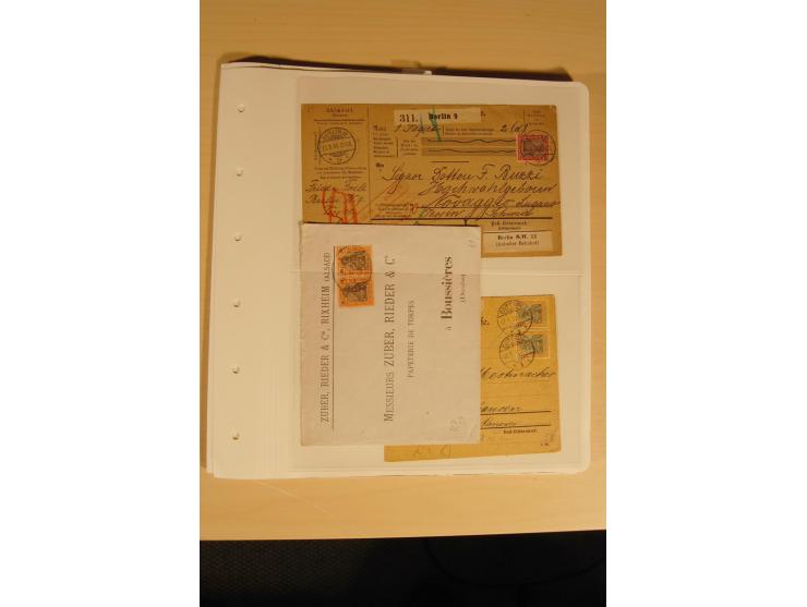 1872/1915 (ca.), sehr interessanter gestempelter Posten mit vielen schönen Briefstücken und einigen Briefen, dabei sehr viele