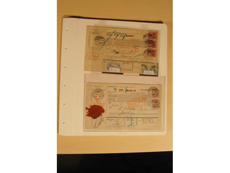 1872/1915 (ca.), sehr interessanter gestempelter Posten mit vielen schönen Briefstücken und einigen Briefen, dabei sehr viele
