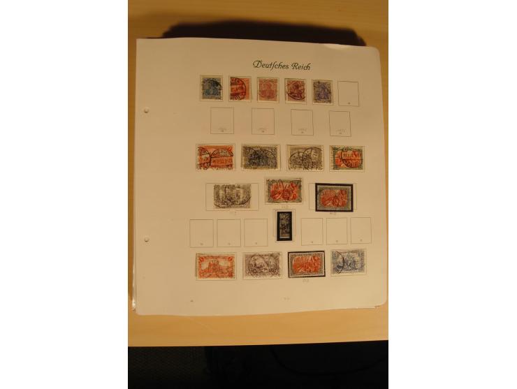 1872/1915 (ca.), sehr interessanter gestempelter Posten mit vielen schönen Briefstücken und einigen Briefen, dabei sehr viele