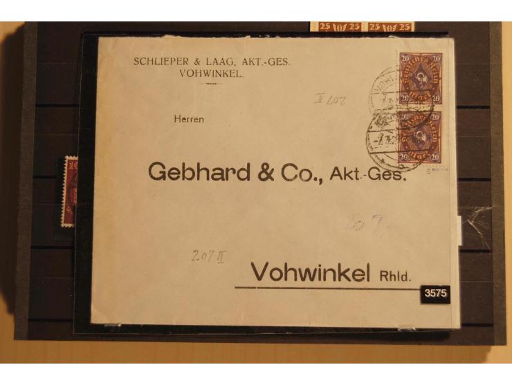 1919/23, hochwertige gestempelte Infla-Zusammenstellung mit nahezu nur besseren Werten und einigen Briefen, dabei Mi.-Nr. 160