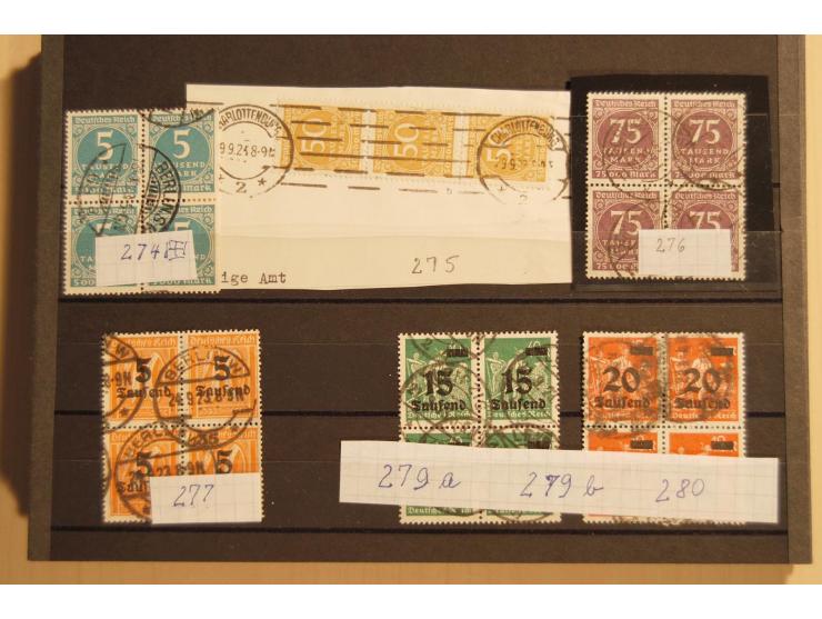 1919/23, hochwertige gestempelte Infla-Zusammenstellung mit nahezu nur besseren Werten und einigen Briefen, dabei Mi.-Nr. 160