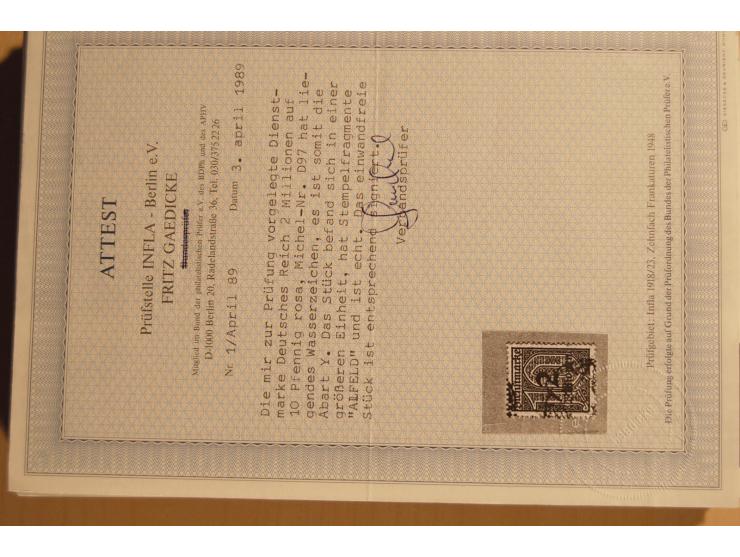 1919/23, hochwertige gestempelte Infla-Zusammenstellung mit nahezu nur besseren Werten und einigen Briefen, dabei Mi.-Nr. 160