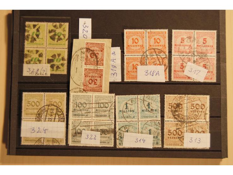 1919/23, hochwertige gestempelte Infla-Zusammenstellung mit nahezu nur besseren Werten und einigen Briefen, dabei Mi.-Nr. 160