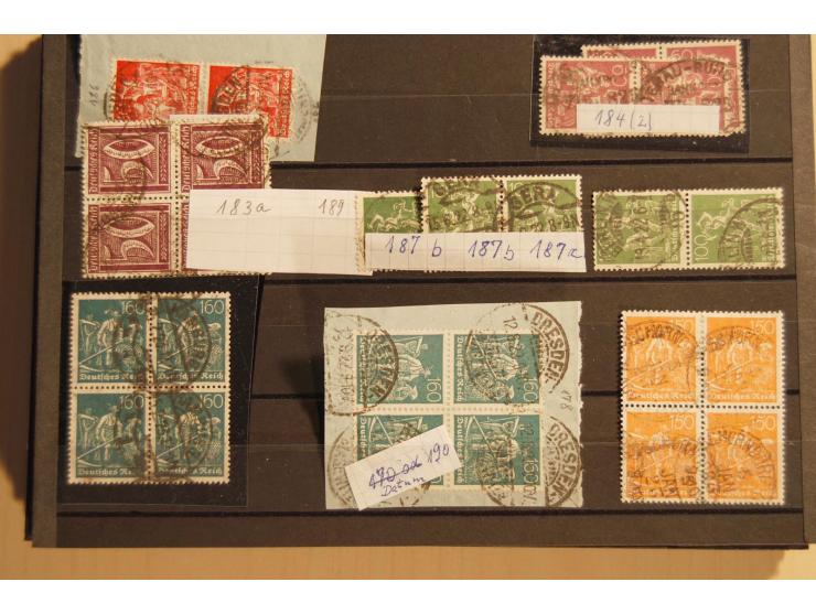 1919/23, hochwertige gestempelte Infla-Zusammenstellung mit nahezu nur besseren Werten und einigen Briefen, dabei Mi.-Nr. 160