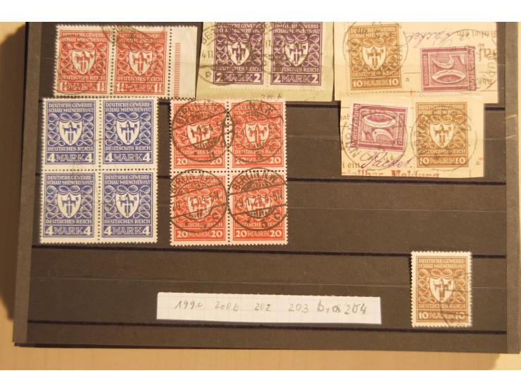 1919/23, hochwertige gestempelte Infla-Zusammenstellung mit nahezu nur besseren Werten und einigen Briefen, dabei Mi.-Nr. 160