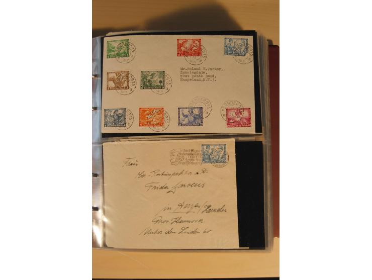 1933, äußerst umfangreiche Briefsammlung Wagner 3-40 Pfg. mit vielen interessanten Frankaturen, dabei über 30 Satzbriefe, vie