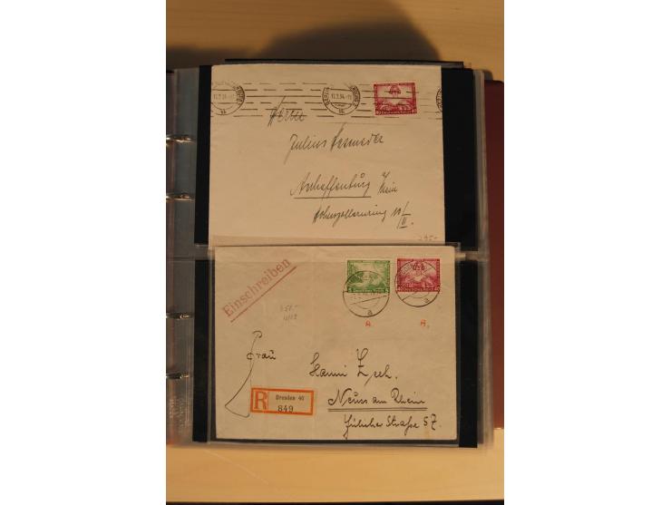 1933, äußerst umfangreiche Briefsammlung Wagner 3-40 Pfg. mit vielen interessanten Frankaturen, dabei über 30 Satzbriefe, vie