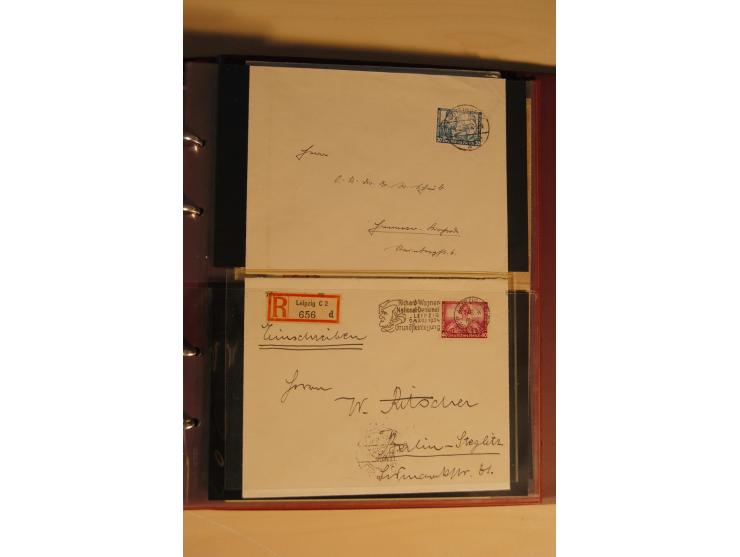 1933, äußerst umfangreiche Briefsammlung Wagner 3-40 Pfg. mit vielen interessanten Frankaturen, dabei über 30 Satzbriefe, vie