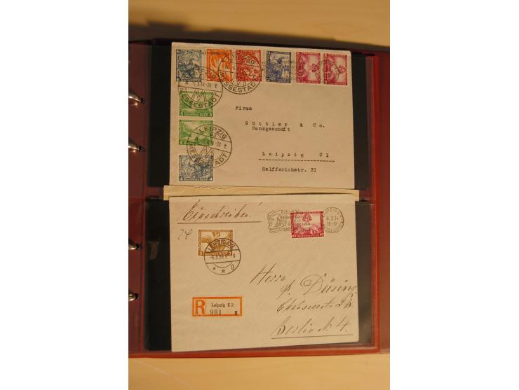 1933, äußerst umfangreiche Briefsammlung Wagner 3-40 Pfg. mit vielen interessanten Frankaturen, dabei über 30 Satzbriefe, vie
