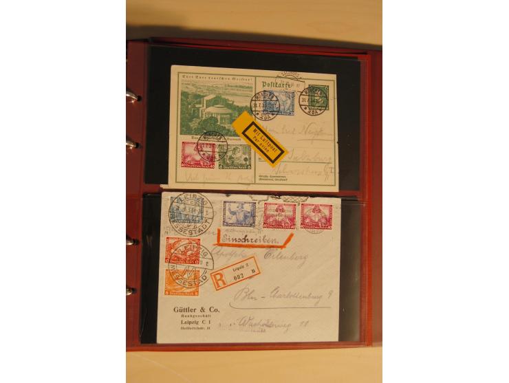 1933, äußerst umfangreiche Briefsammlung Wagner 3-40 Pfg. mit vielen interessanten Frankaturen, dabei über 30 Satzbriefe, vie