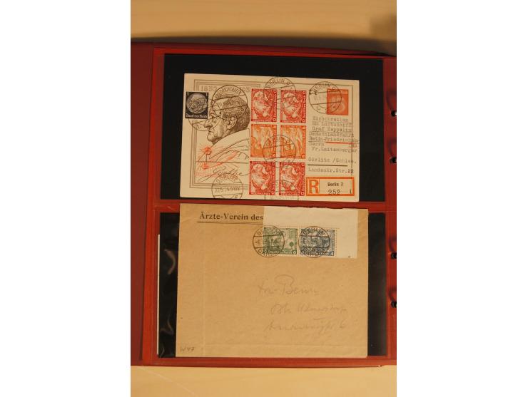 1933, äußerst umfangreiche Briefsammlung Wagner 3-40 Pfg. mit vielen interessanten Frankaturen, dabei über 30 Satzbriefe, vie