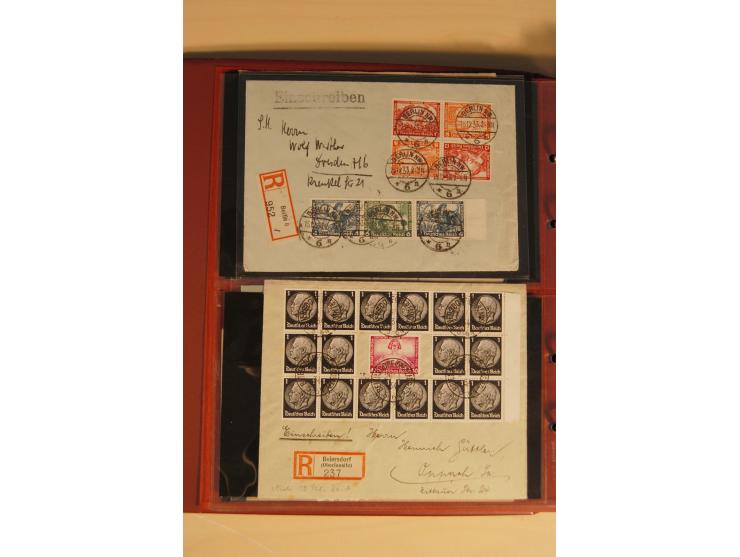 1933, äußerst umfangreiche Briefsammlung Wagner 3-40 Pfg. mit vielen interessanten Frankaturen, dabei über 30 Satzbriefe, vie