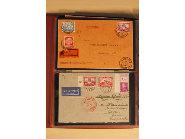 1933, äußerst umfangreiche Briefsammlung Wagner 3-40 Pfg. mit vielen interessanten Frankaturen, dabei über 30 Satzbriefe, vie