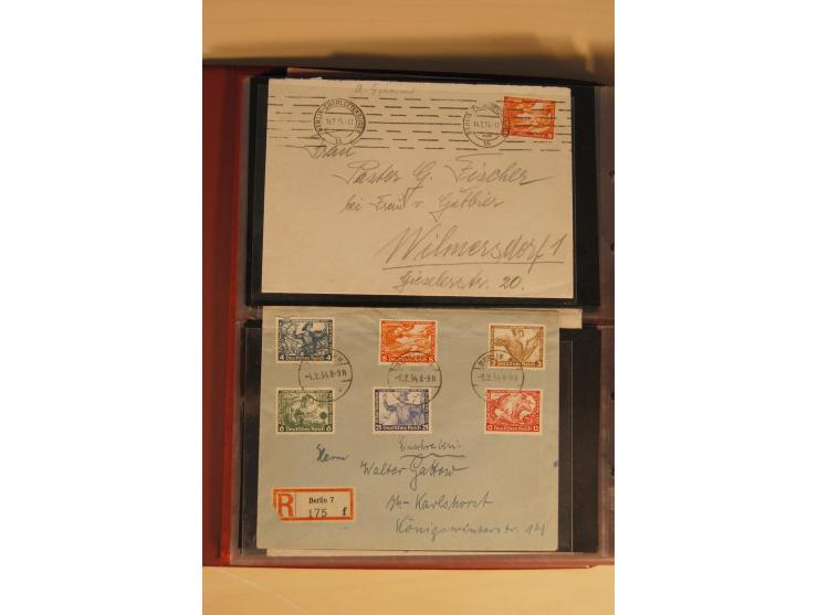 1933, äußerst umfangreiche Briefsammlung Wagner 3-40 Pfg. mit vielen interessanten Frankaturen, dabei über 30 Satzbriefe, vie