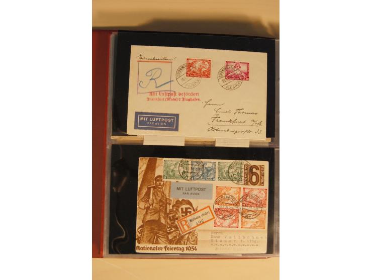1933, äußerst umfangreiche Briefsammlung Wagner 3-40 Pfg. mit vielen interessanten Frankaturen, dabei über 30 Satzbriefe, vie