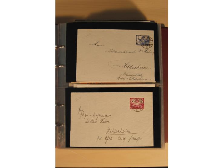 1933, äußerst umfangreiche Briefsammlung Wagner 3-40 Pfg. mit vielen interessanten Frankaturen, dabei über 30 Satzbriefe, vie