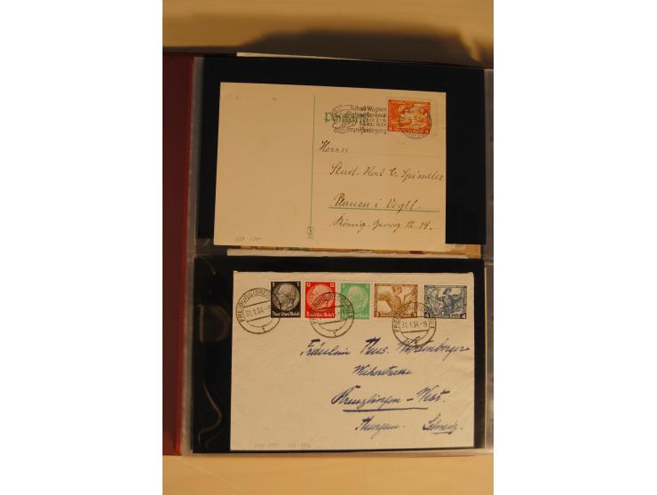1933, äußerst umfangreiche Briefsammlung Wagner 3-40 Pfg. mit vielen interessanten Frankaturen, dabei über 30 Satzbriefe, vie