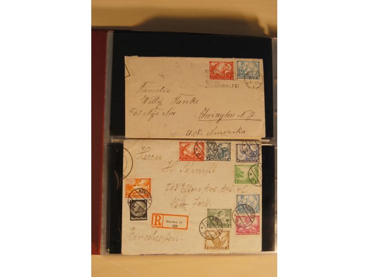 1933, äußerst umfangreiche Briefsammlung Wagner 3-40 Pfg. mit vielen interessanten Frankaturen, dabei über 30 Satzbriefe, vie