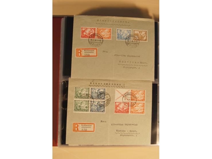 1933, äußerst umfangreiche Briefsammlung Wagner 3-40 Pfg. mit vielen interessanten Frankaturen, dabei über 30 Satzbriefe, vie