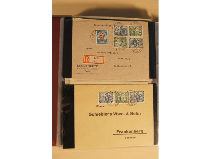 1933, äußerst umfangreiche Briefsammlung Wagner 3-40 Pfg. mit vielen interessanten Frankaturen, dabei über 30 Satzbriefe, vie