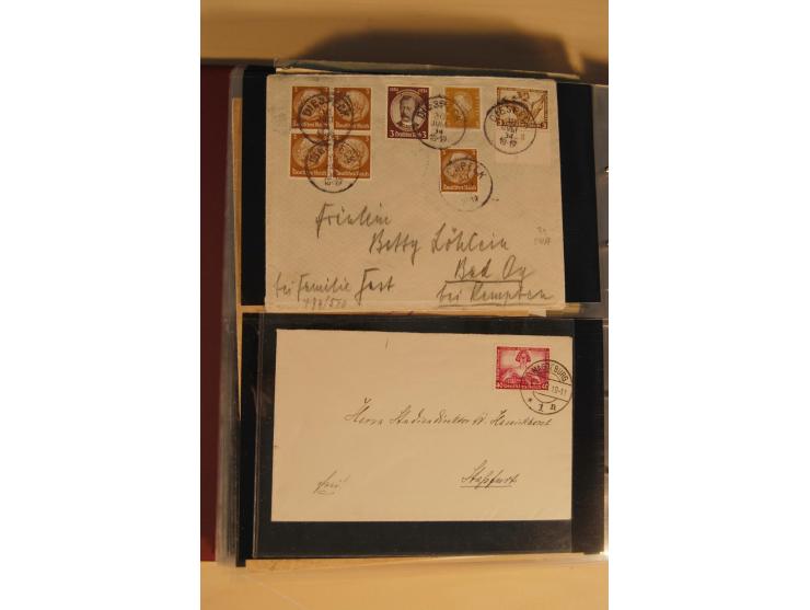 1933, äußerst umfangreiche Briefsammlung Wagner 3-40 Pfg. mit vielen interessanten Frankaturen, dabei über 30 Satzbriefe, vie