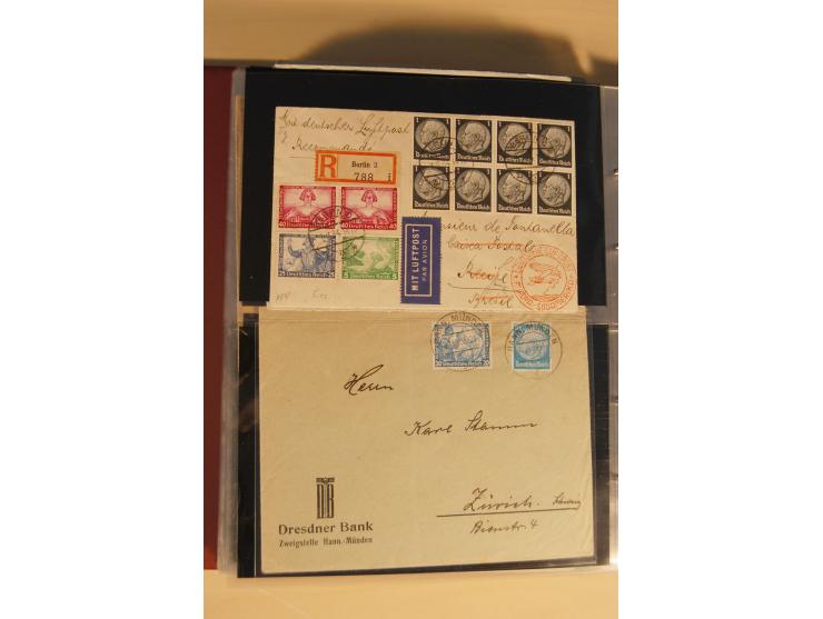 1933, äußerst umfangreiche Briefsammlung Wagner 3-40 Pfg. mit vielen interessanten Frankaturen, dabei über 30 Satzbriefe, vie