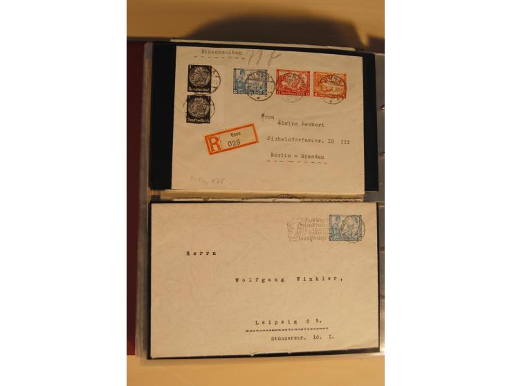 1933, äußerst umfangreiche Briefsammlung Wagner 3-40 Pfg. mit vielen interessanten Frankaturen, dabei über 30 Satzbriefe, vie