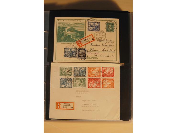1933, äußerst umfangreiche Briefsammlung Wagner 3-40 Pfg. mit vielen interessanten Frankaturen, dabei über 30 Satzbriefe, vie