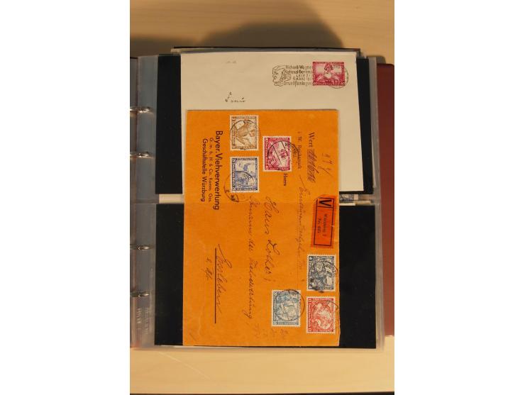 1933, äußerst umfangreiche Briefsammlung Wagner 3-40 Pfg. mit vielen interessanten Frankaturen, dabei über 30 Satzbriefe, vie