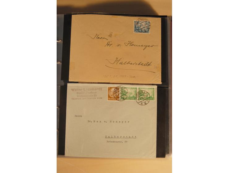 1933, äußerst umfangreiche Briefsammlung Wagner 3-40 Pfg. mit vielen interessanten Frankaturen, dabei über 30 Satzbriefe, vie