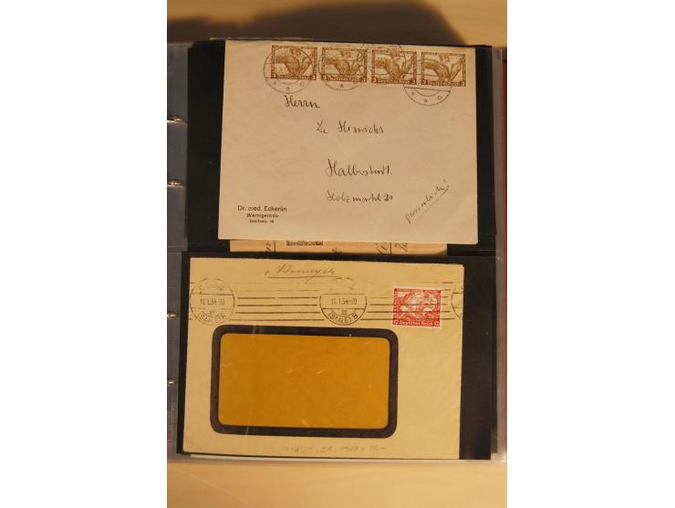 1933, äußerst umfangreiche Briefsammlung Wagner 3-40 Pfg. mit vielen interessanten Frankaturen, dabei über 30 Satzbriefe, vie