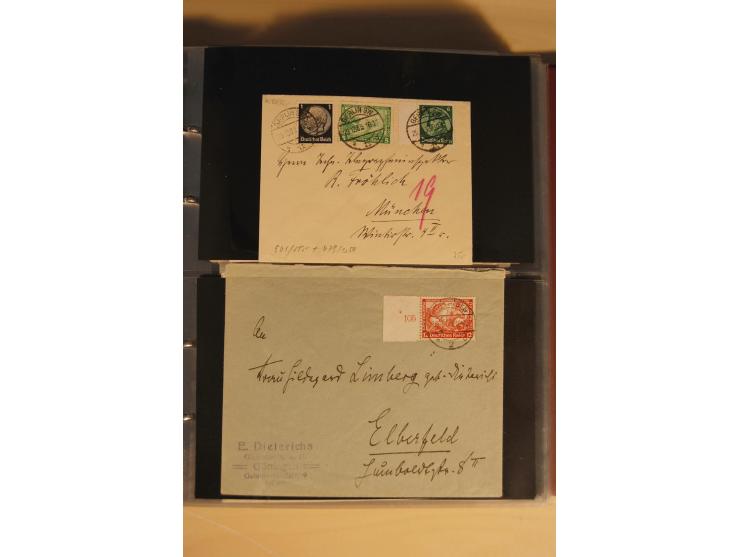 1933, äußerst umfangreiche Briefsammlung Wagner 3-40 Pfg. mit vielen interessanten Frankaturen, dabei über 30 Satzbriefe, vie