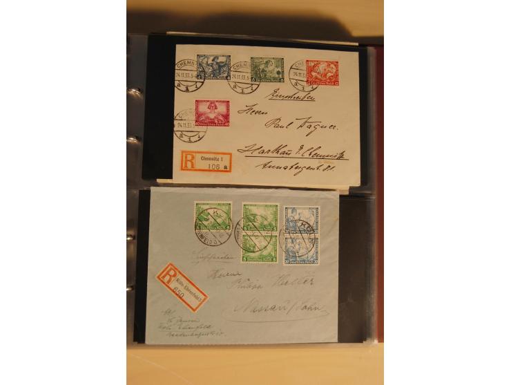 1933, äußerst umfangreiche Briefsammlung Wagner 3-40 Pfg. mit vielen interessanten Frankaturen, dabei über 30 Satzbriefe, vie