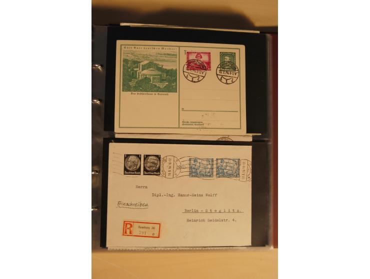 1933, äußerst umfangreiche Briefsammlung Wagner 3-40 Pfg. mit vielen interessanten Frankaturen, dabei über 30 Satzbriefe, vie