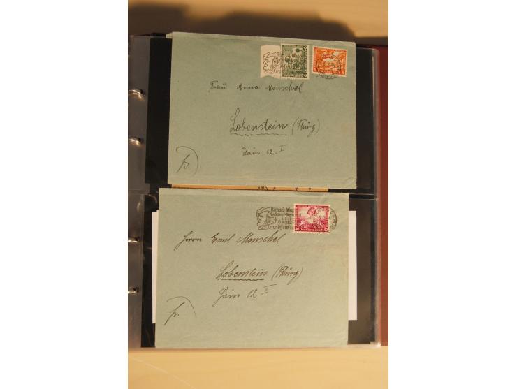 1933, äußerst umfangreiche Briefsammlung Wagner 3-40 Pfg. mit vielen interessanten Frankaturen, dabei über 30 Satzbriefe, vie