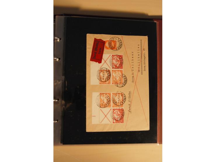 1933, äußerst umfangreiche Briefsammlung Wagner 3-40 Pfg. mit vielen interessanten Frankaturen, dabei über 30 Satzbriefe, vie