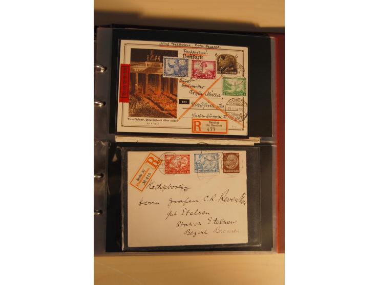 1933, äußerst umfangreiche Briefsammlung Wagner 3-40 Pfg. mit vielen interessanten Frankaturen, dabei über 30 Satzbriefe, vie