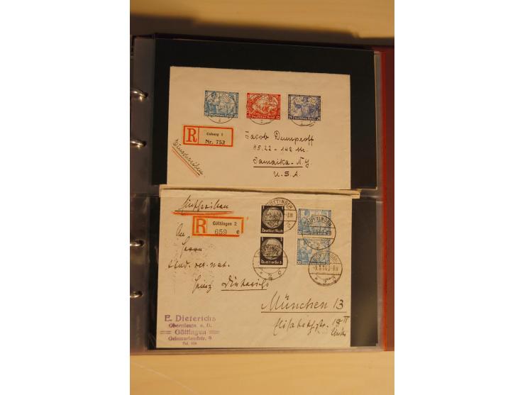 1933, äußerst umfangreiche Briefsammlung Wagner 3-40 Pfg. mit vielen interessanten Frankaturen, dabei über 30 Satzbriefe, vie