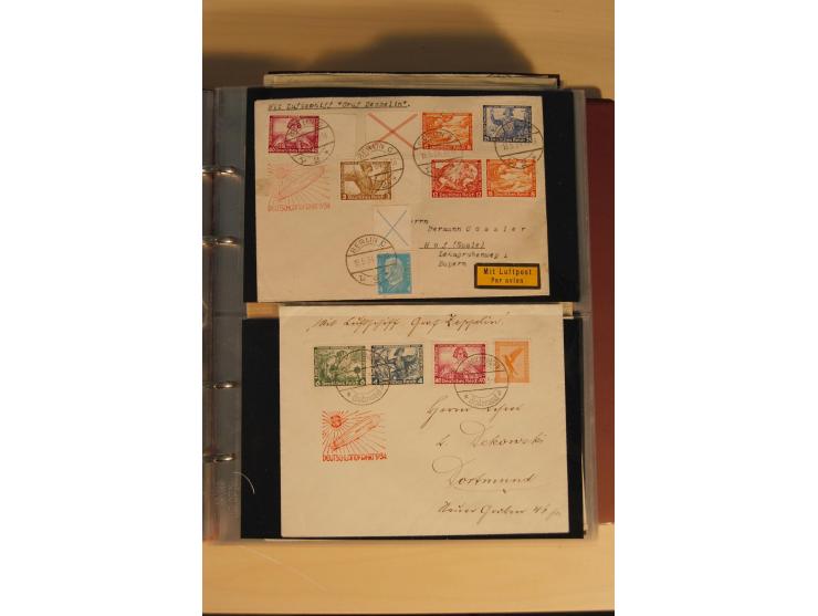1933, äußerst umfangreiche Briefsammlung Wagner 3-40 Pfg. mit vielen interessanten Frankaturen, dabei über 30 Satzbriefe, vie