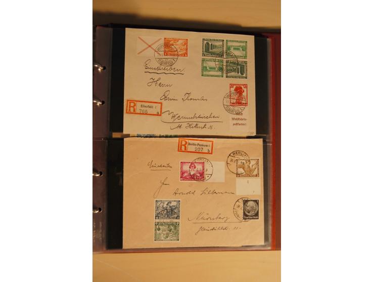 1933, äußerst umfangreiche Briefsammlung Wagner 3-40 Pfg. mit vielen interessanten Frankaturen, dabei über 30 Satzbriefe, vie
