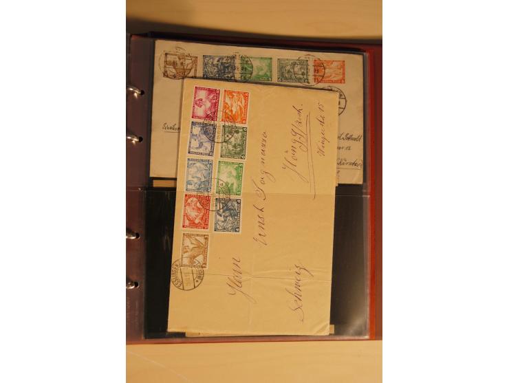 1933, äußerst umfangreiche Briefsammlung Wagner 3-40 Pfg. mit vielen interessanten Frankaturen, dabei über 30 Satzbriefe, vie